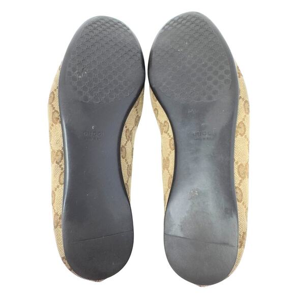 Gucci GG Logo Monogram Supreme Guccissima Brown Canvas Ballet Flat Shoes EU 37.5 - Picture 11 of 11